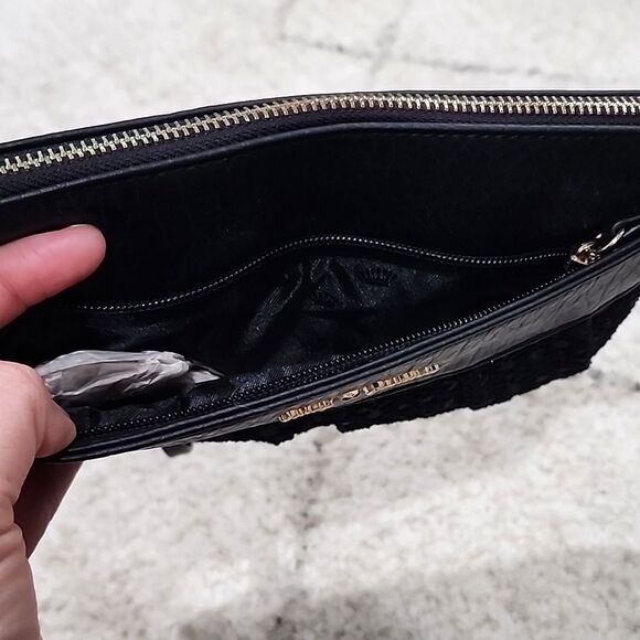 JUICY COUTURE Wristlet black Clutch Pebbled Leather nostalgic luxury Y2K Punk - Picture 6 of 10